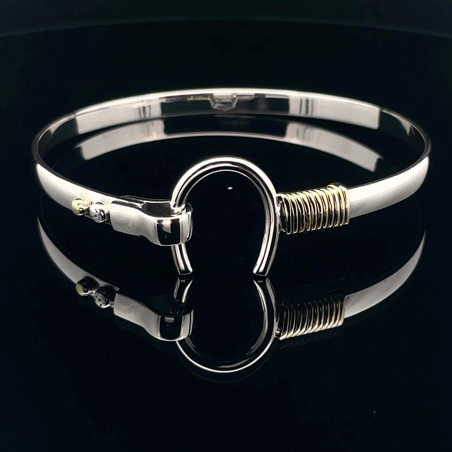 Elegant Silver Bracelet with Gold Accent
