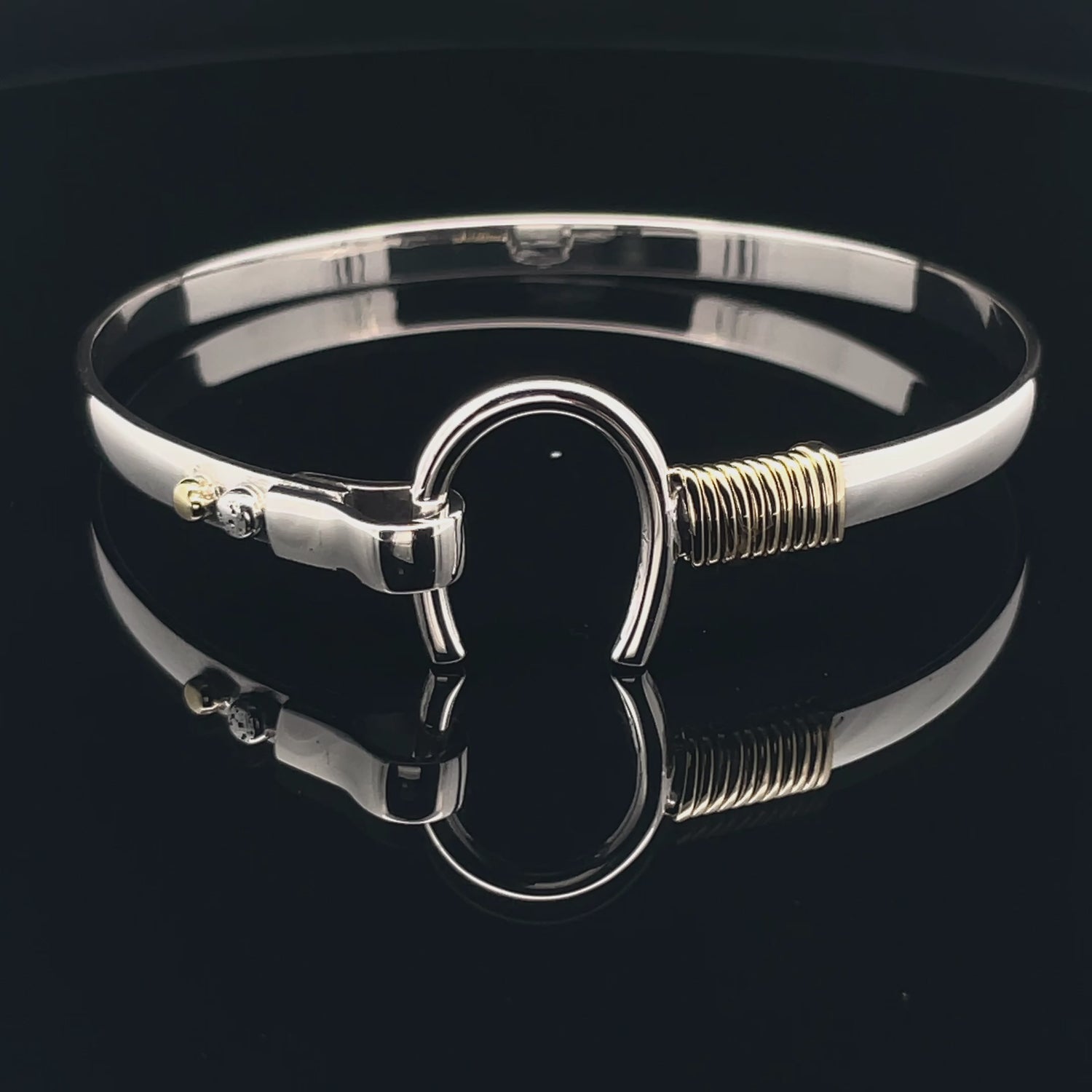 Elegant Silver Bracelet with Gold Accent