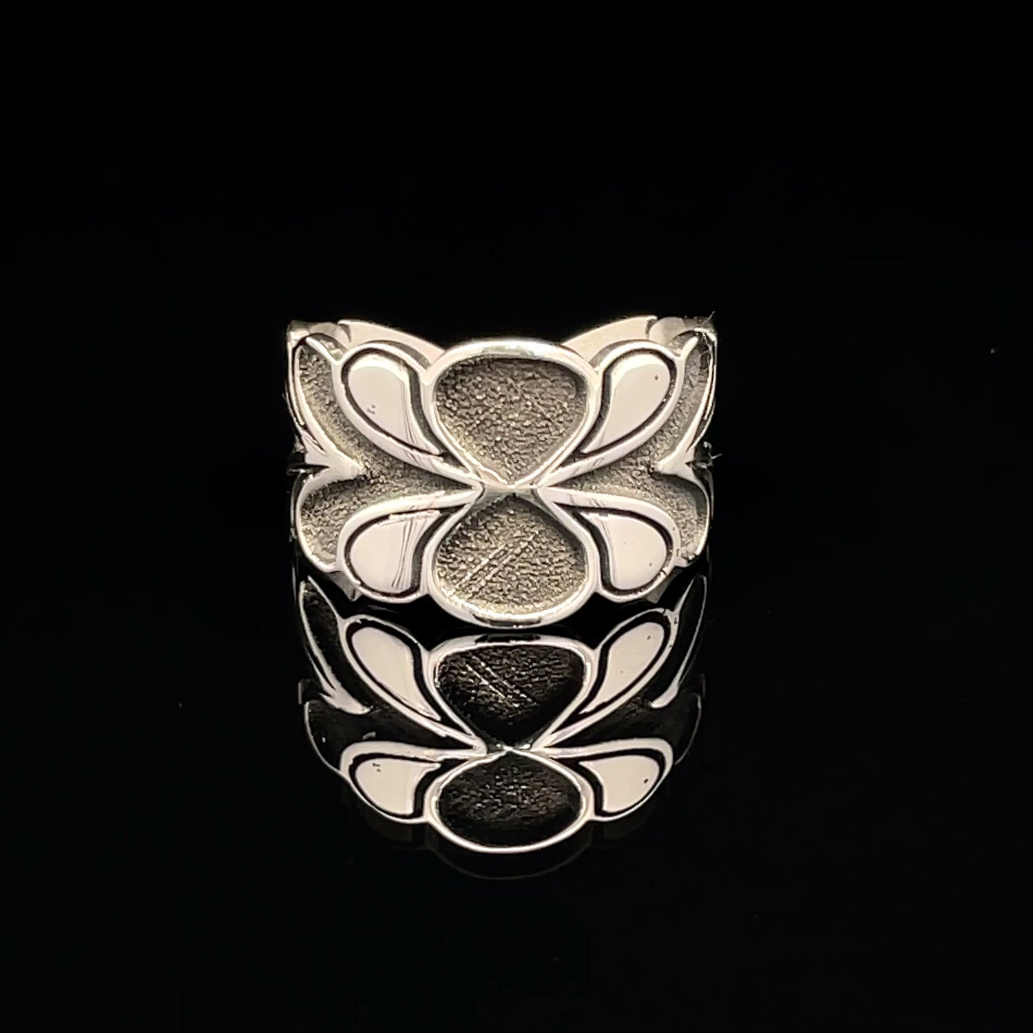 Elegant Black and Silver Ring