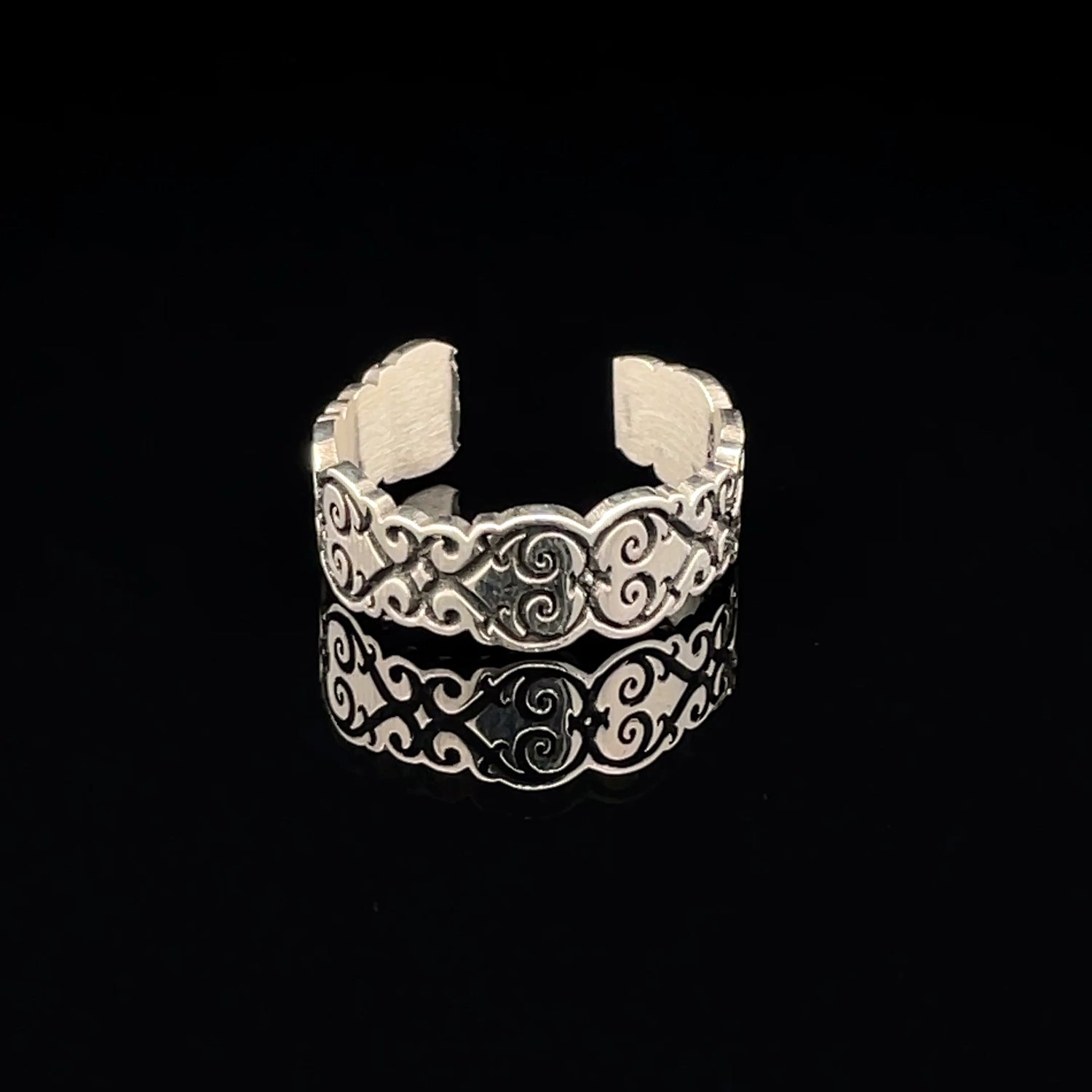 Elegant Silver Cuff Ring