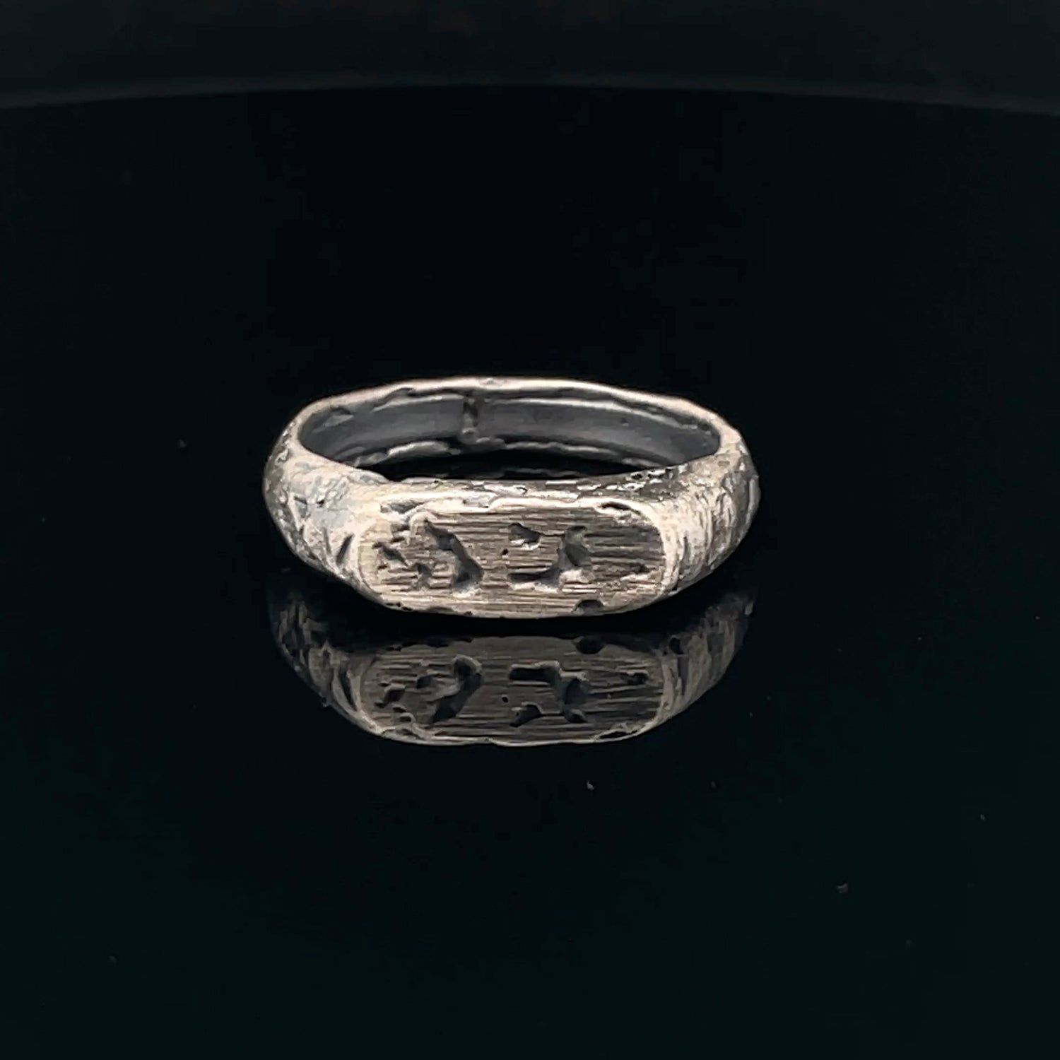 Stylish Textured Silver Ring