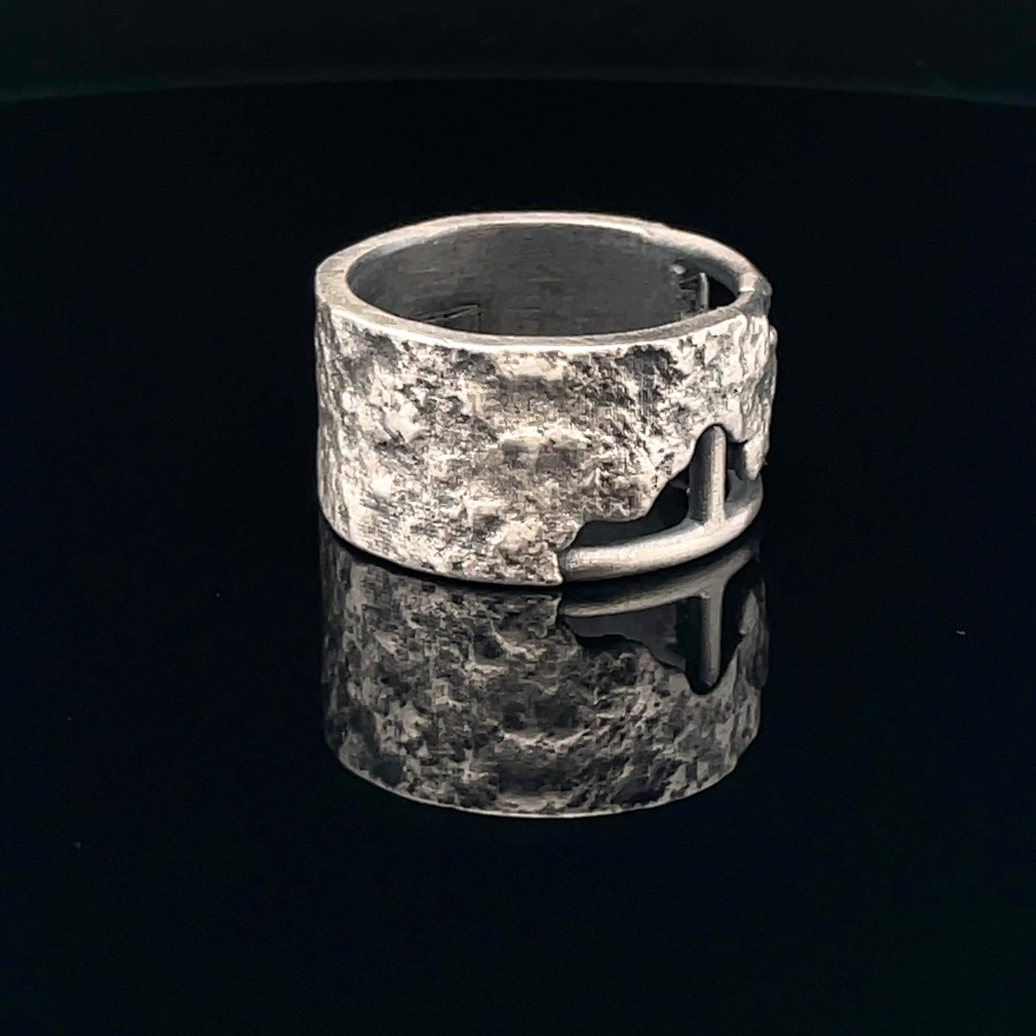 Textured Silver Statement Ring