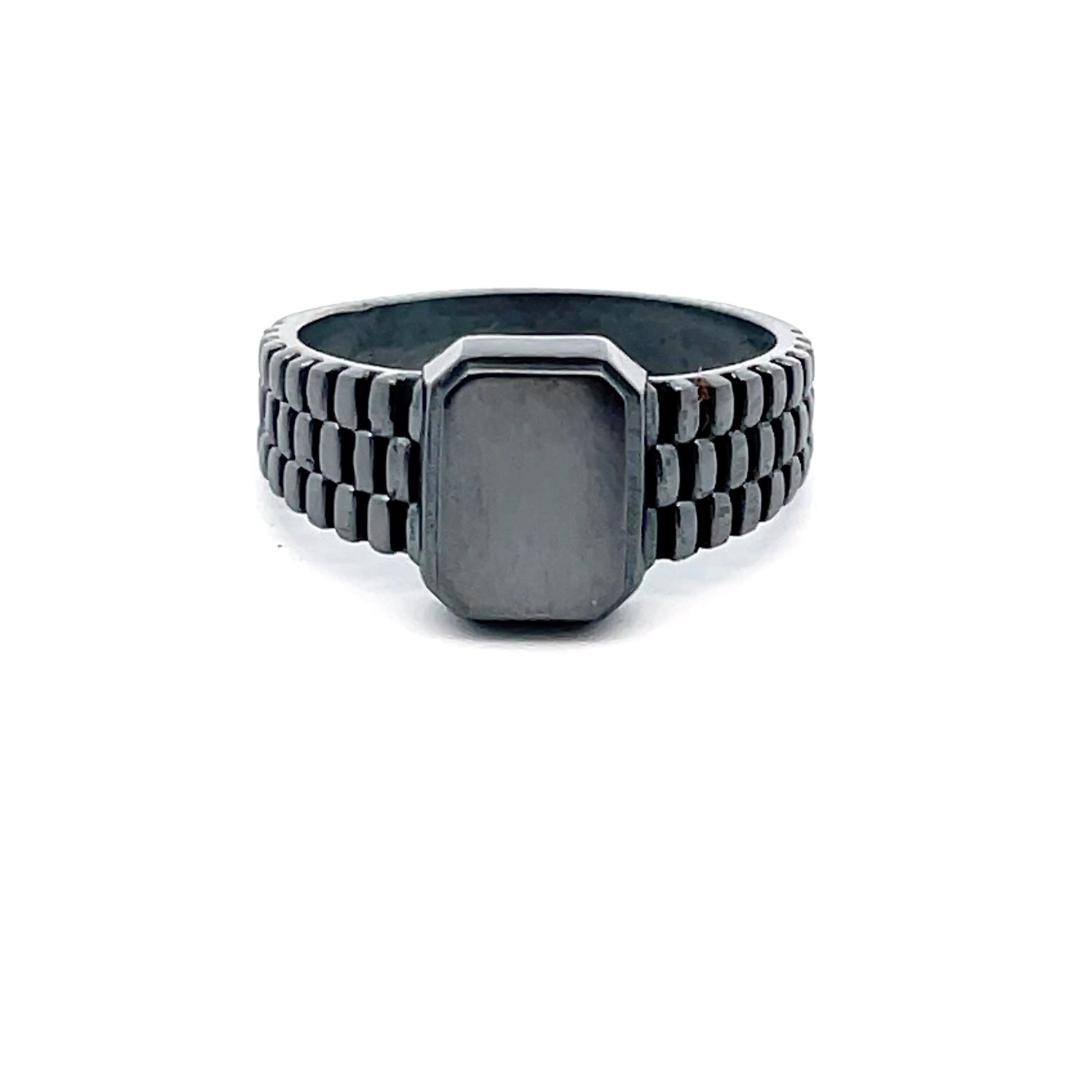 Sleek Black Men's Ring