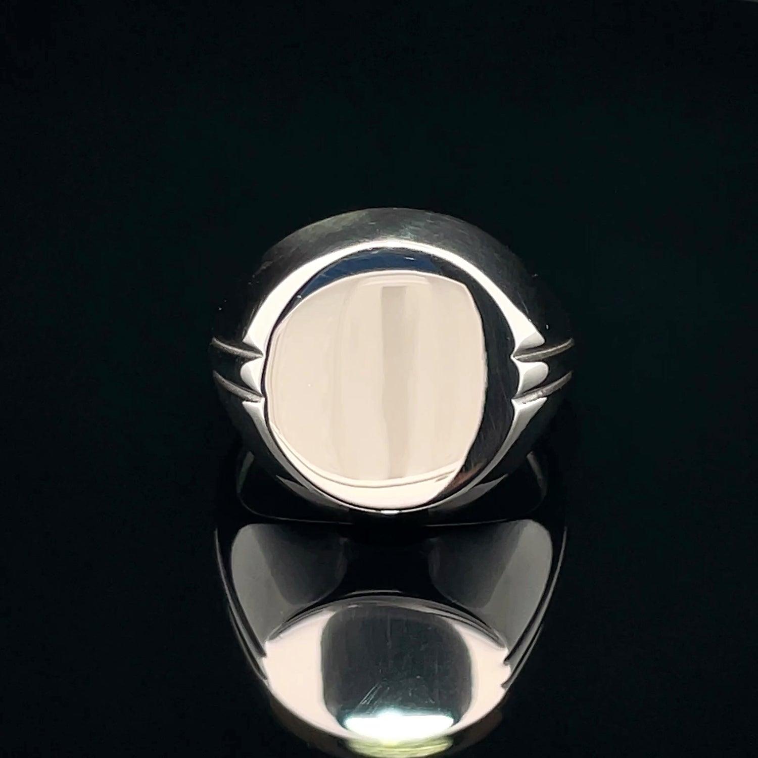 Sleek Silver Signet Ring