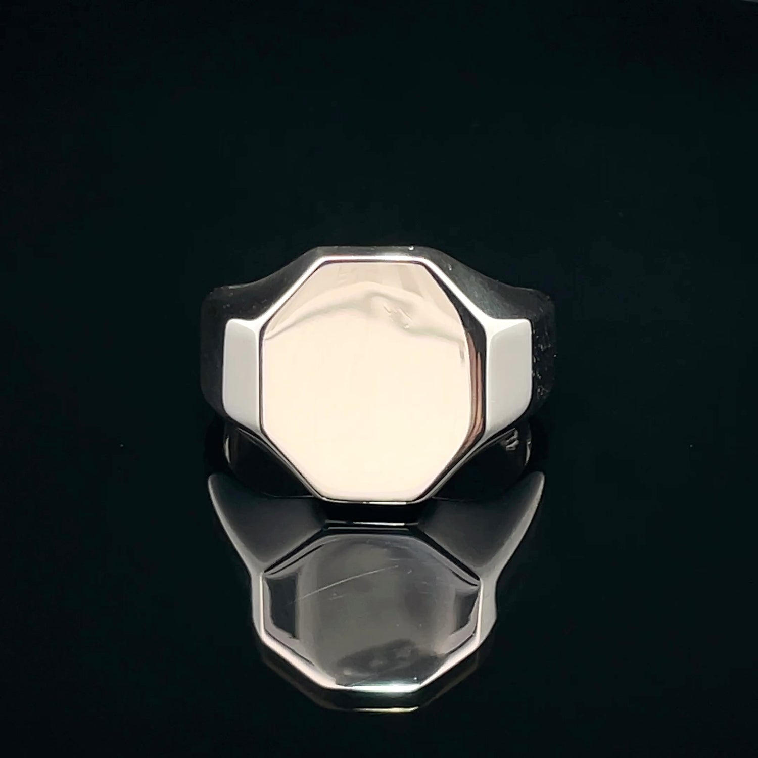 Sleek Octagonal Silver Ring