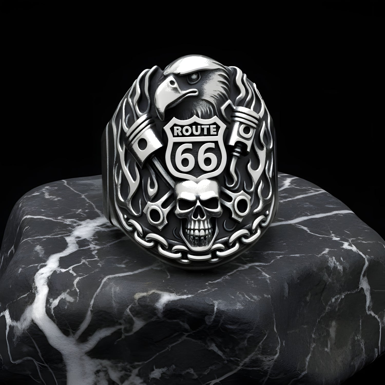 Zeyric Biker Skull Ring