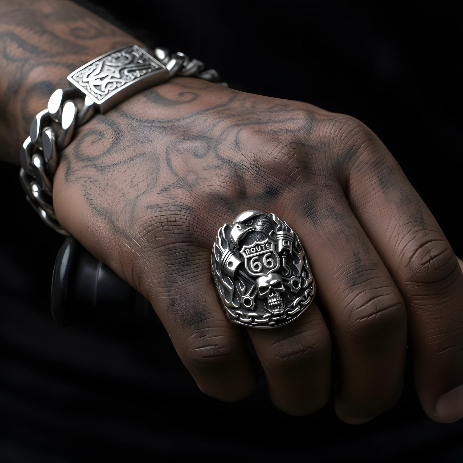 Zeyric Biker Skull Ring
