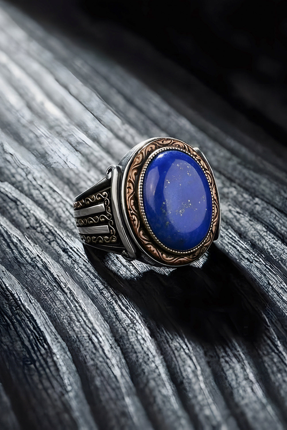 Orvin Lapis Stone Silver Ring
