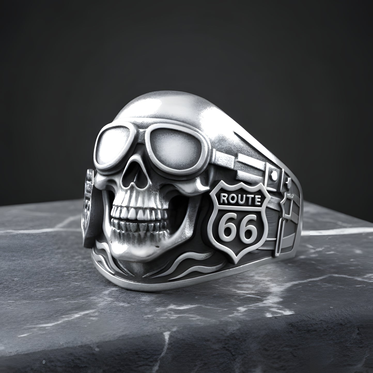Elricx Biker Skull Ring