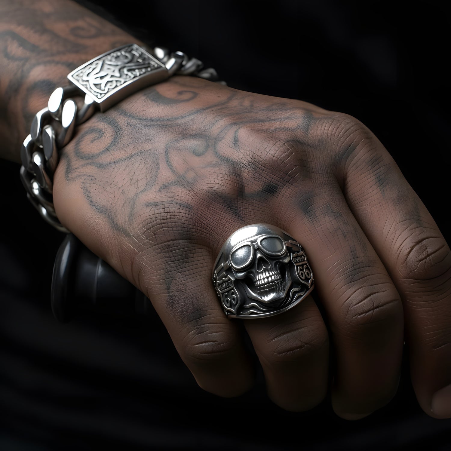 Elricx Biker Skull Ring