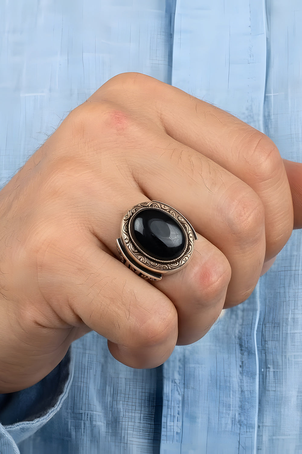 Deyricx Handmade Onyx Silver Ring