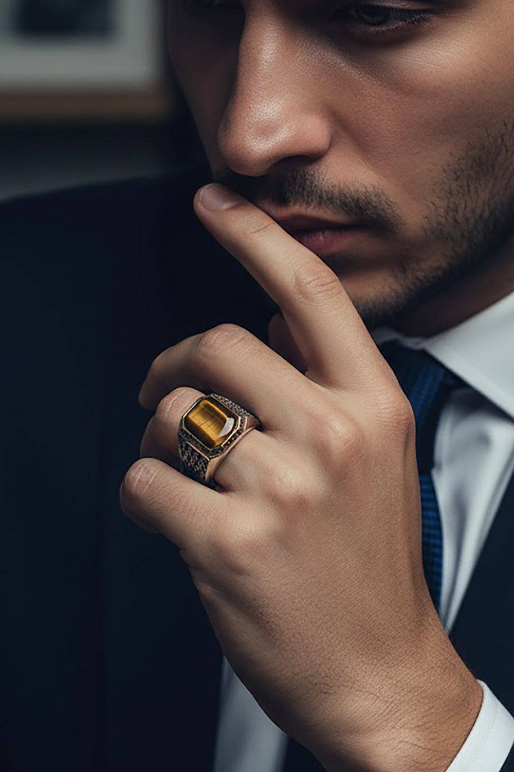 Aleron Tiger Eye Silver Ring