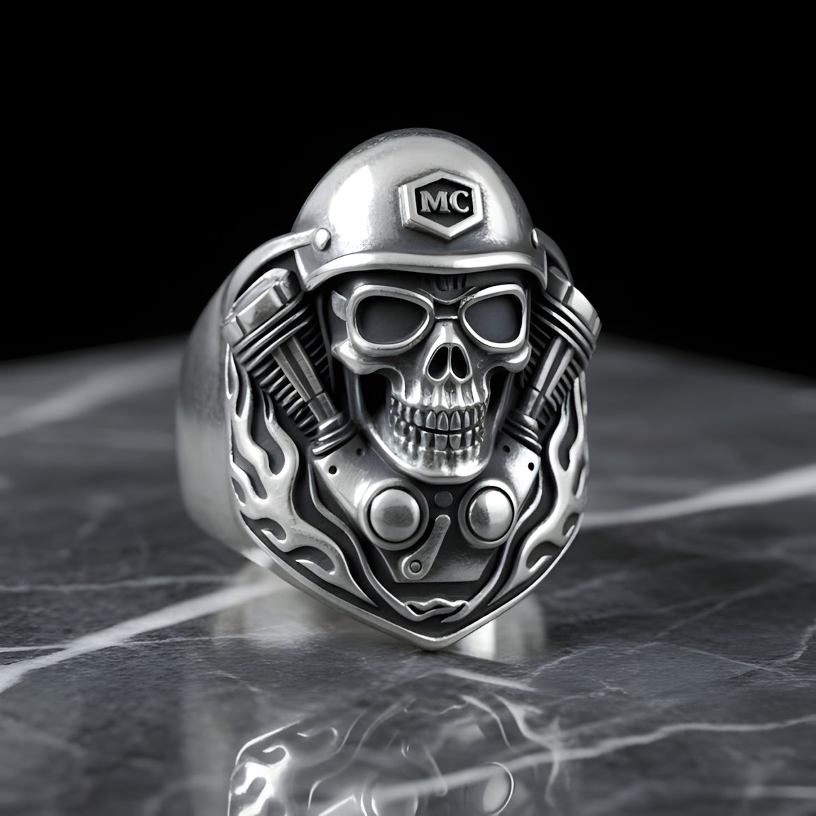 Tavricx Biker Skull Ring