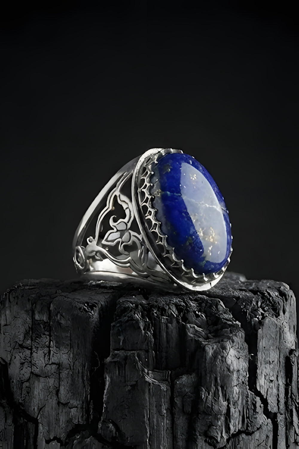 Orvricx Lapis Stone Silver Ring