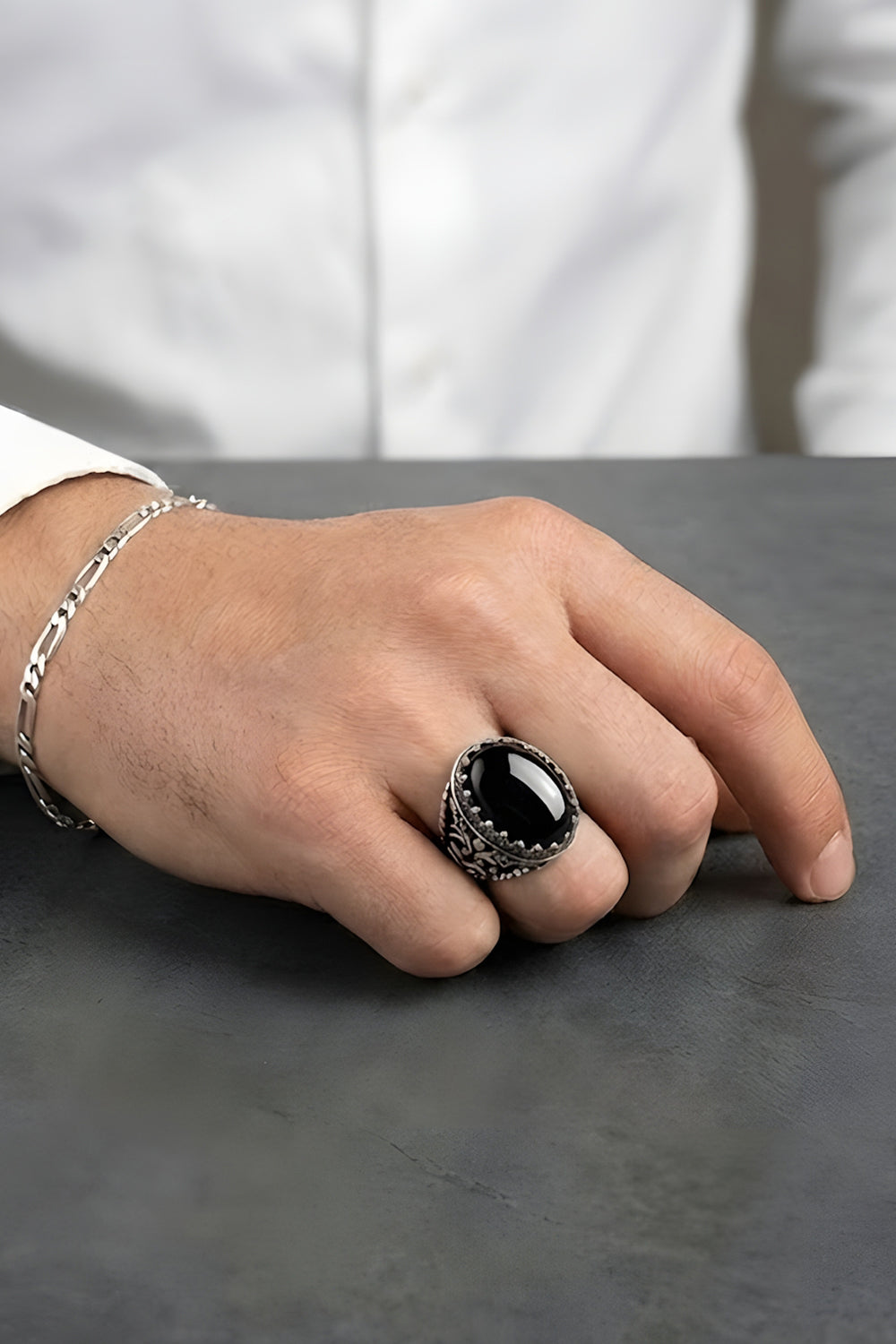 Aurenx Handmade Onyx Silver Ring