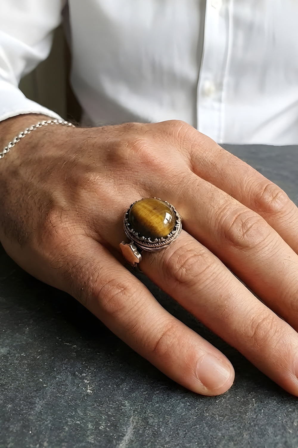Tavron Tiger Eye Silver Ring