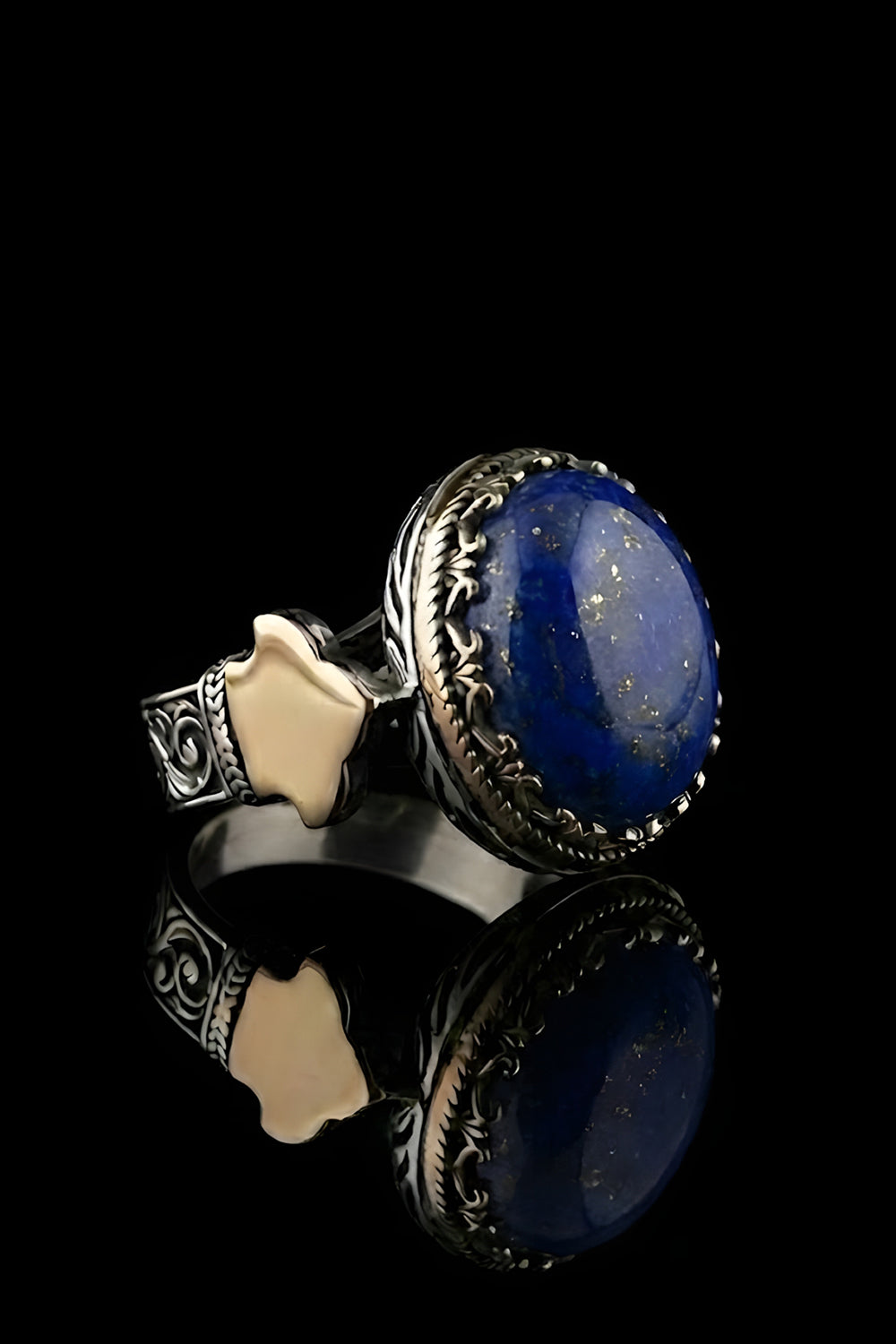 Lorinor Lapis Stone Silver Ring