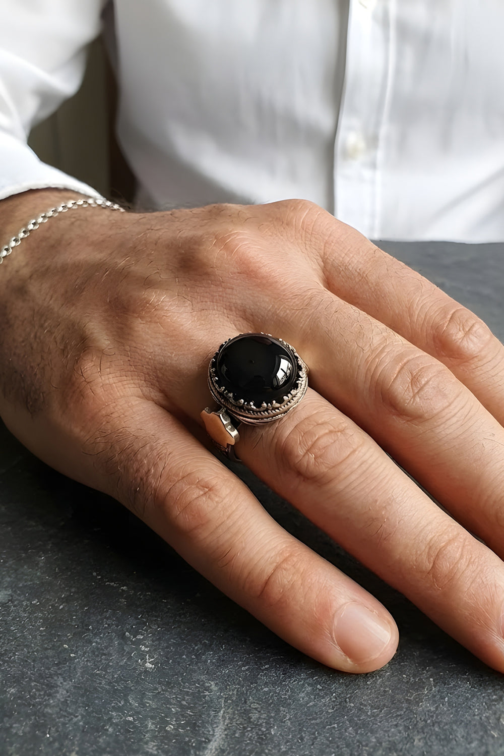 Rynricx Handmade Onyx Silver Ring