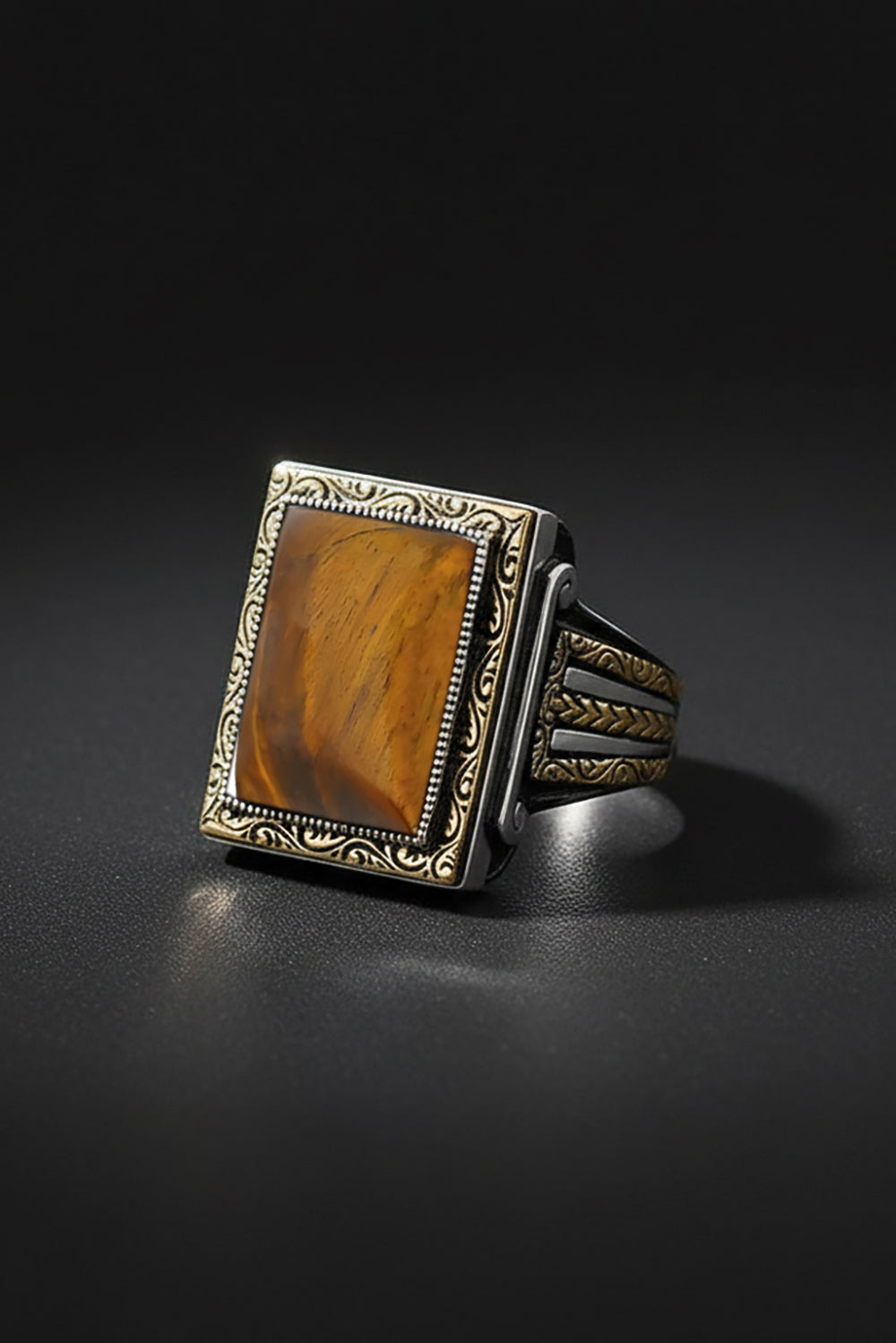 Marnor Tiger Eye Silver Ring