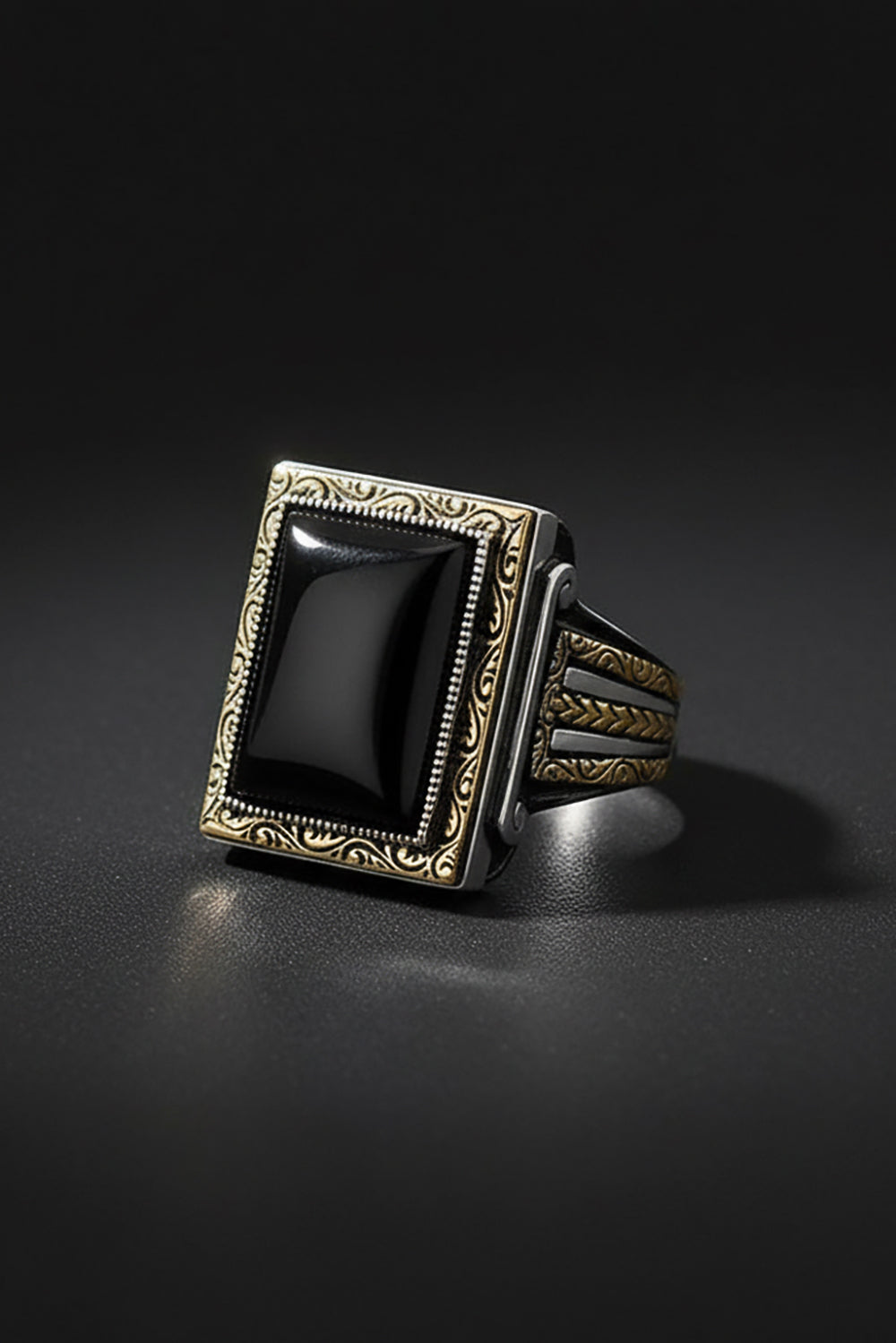 Aeronir Handmade Onyx Silver Ring