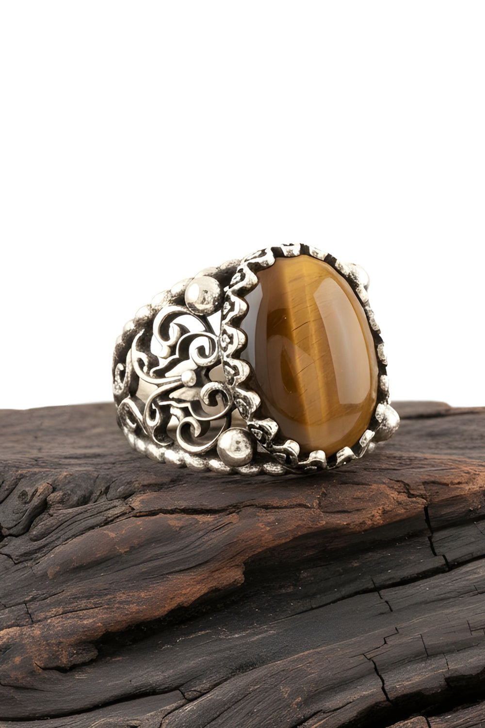 Kaelor Tiger Eye Silver Ring