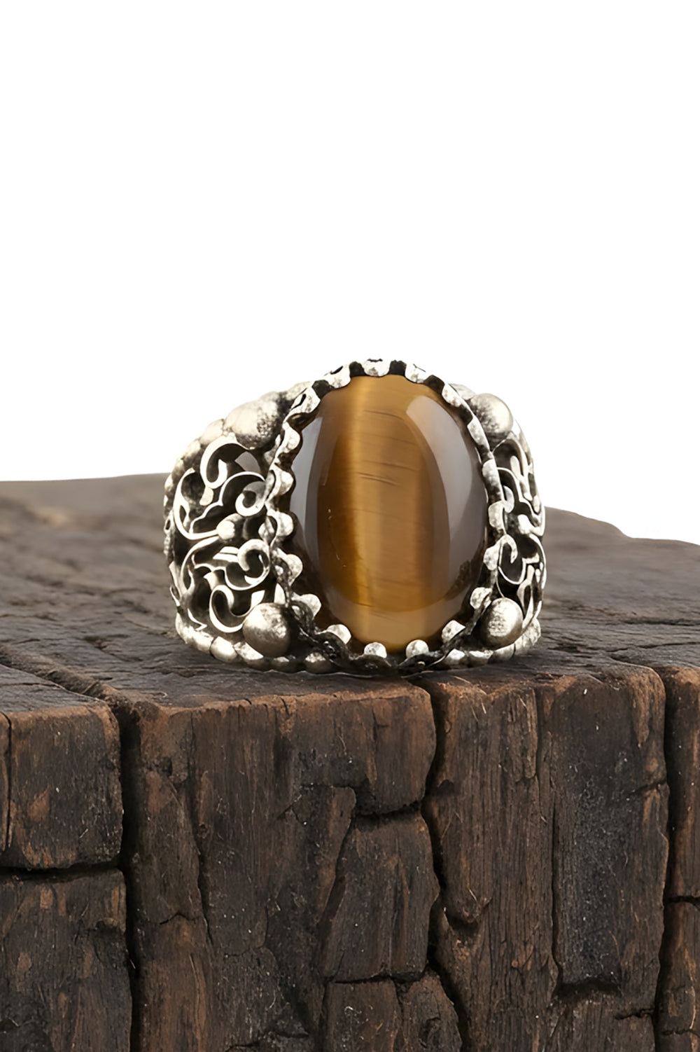 Kaelor Tiger Eye Silver Ring