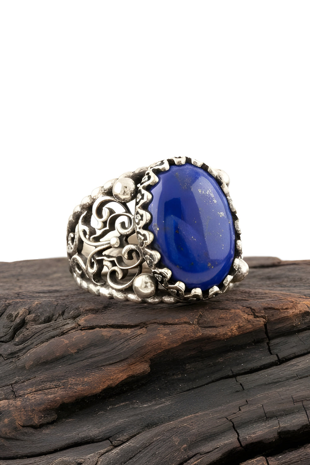 Veyron Lapis Stone Silver Ring
