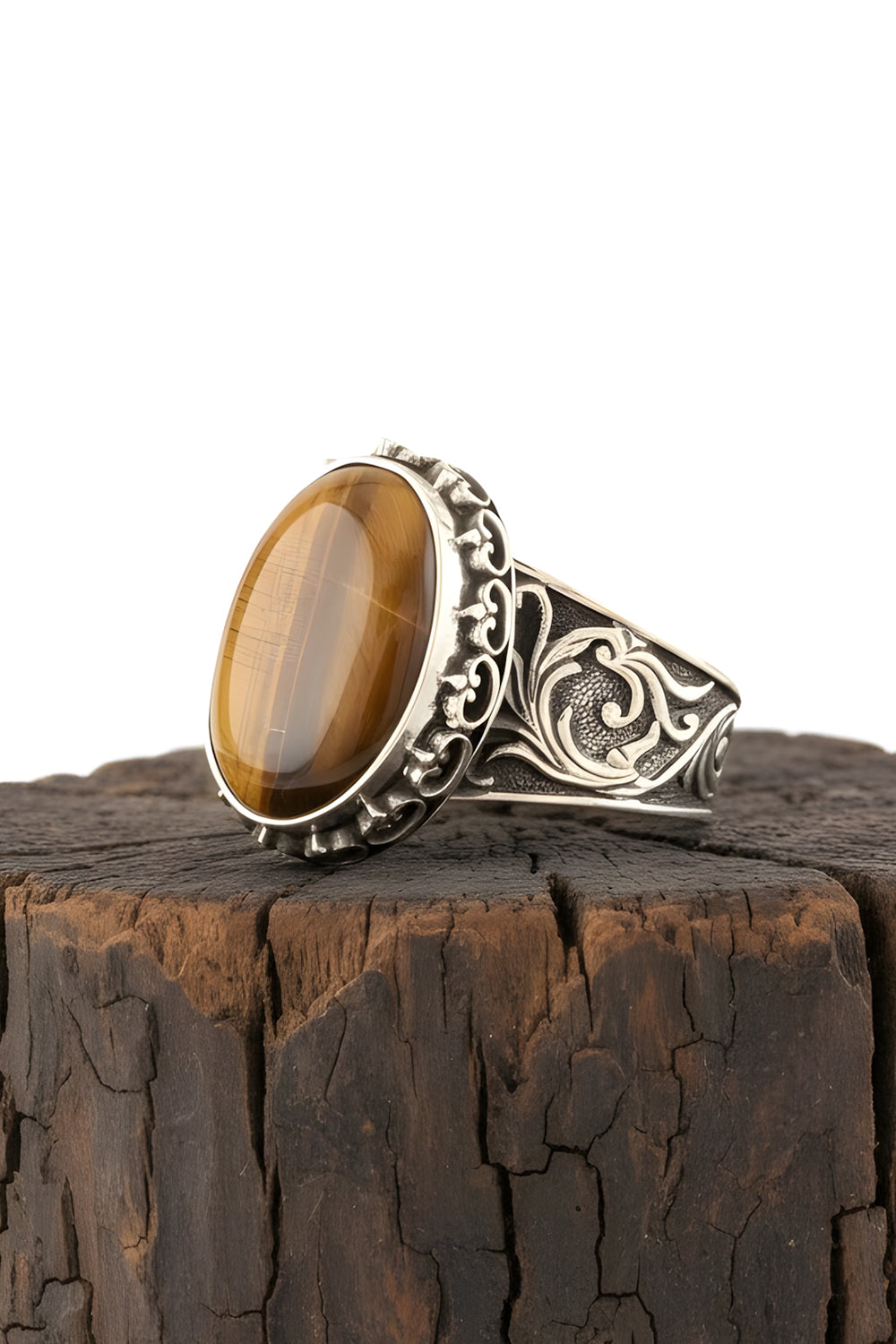 Nuvor Tiger Eye Silver Ring
