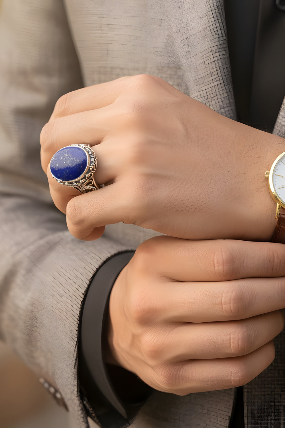 Zaylen Lapis Stone Silver Ring