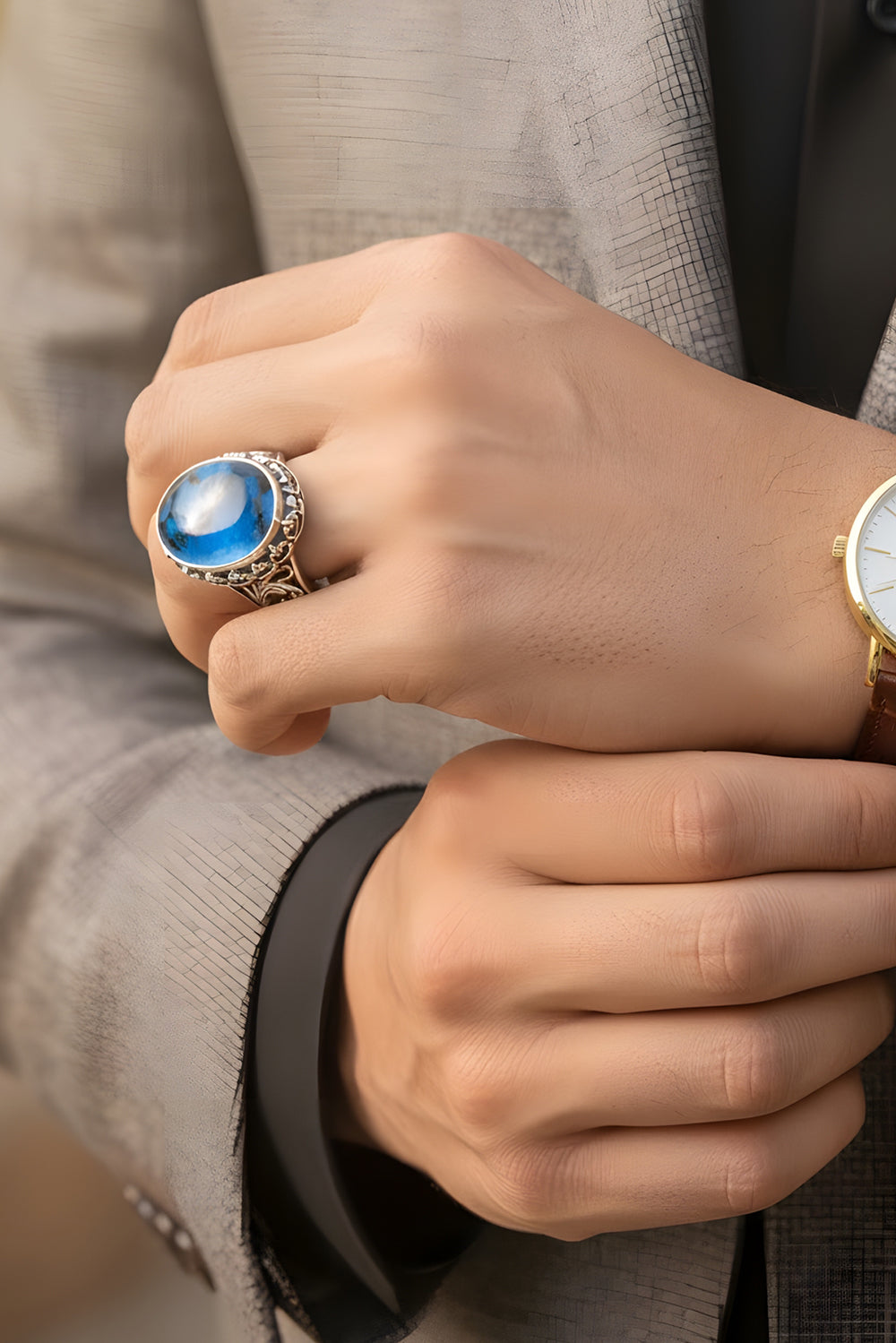 Riven Mother of Pearl Silver Ring