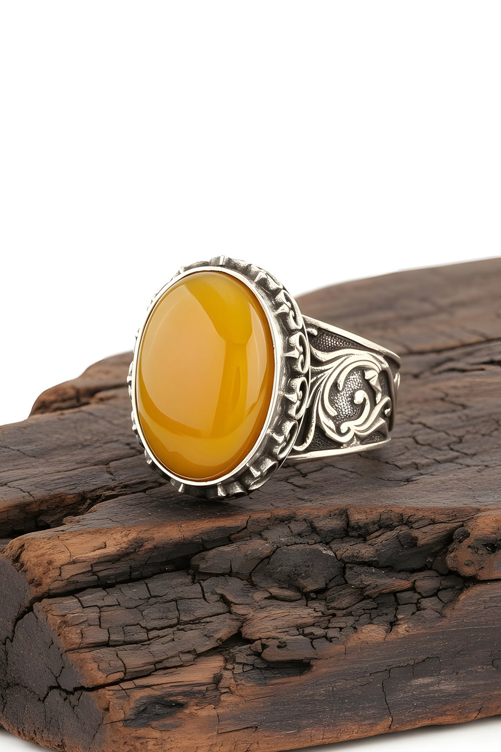 Elyon Yellow Agate Silver Ring