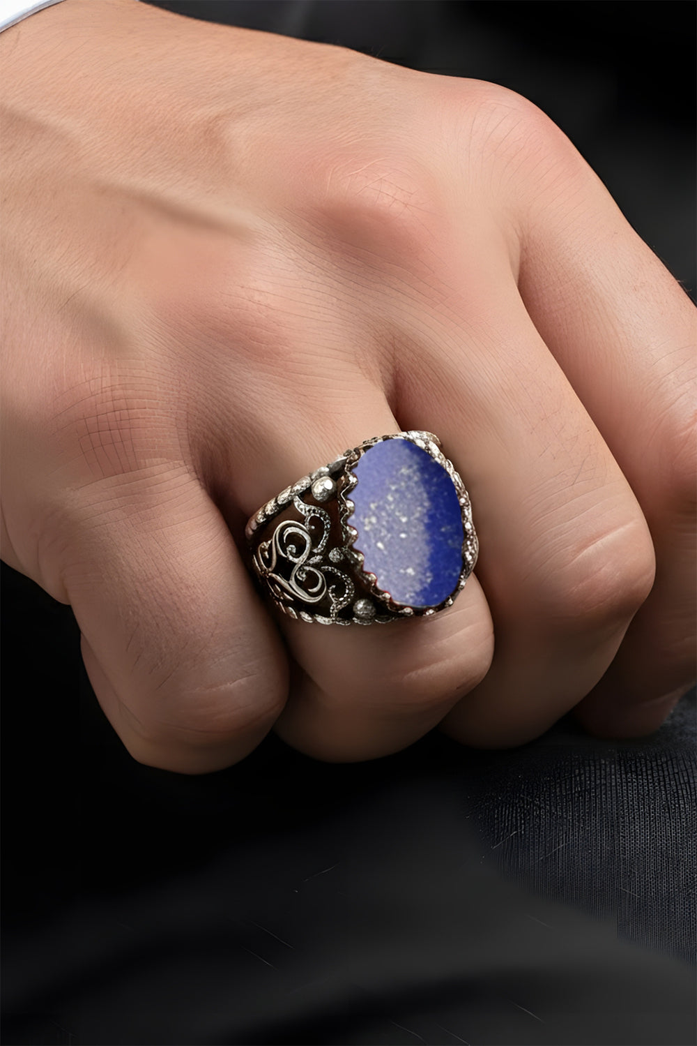 Norix Lapis Stone Silver Ring
