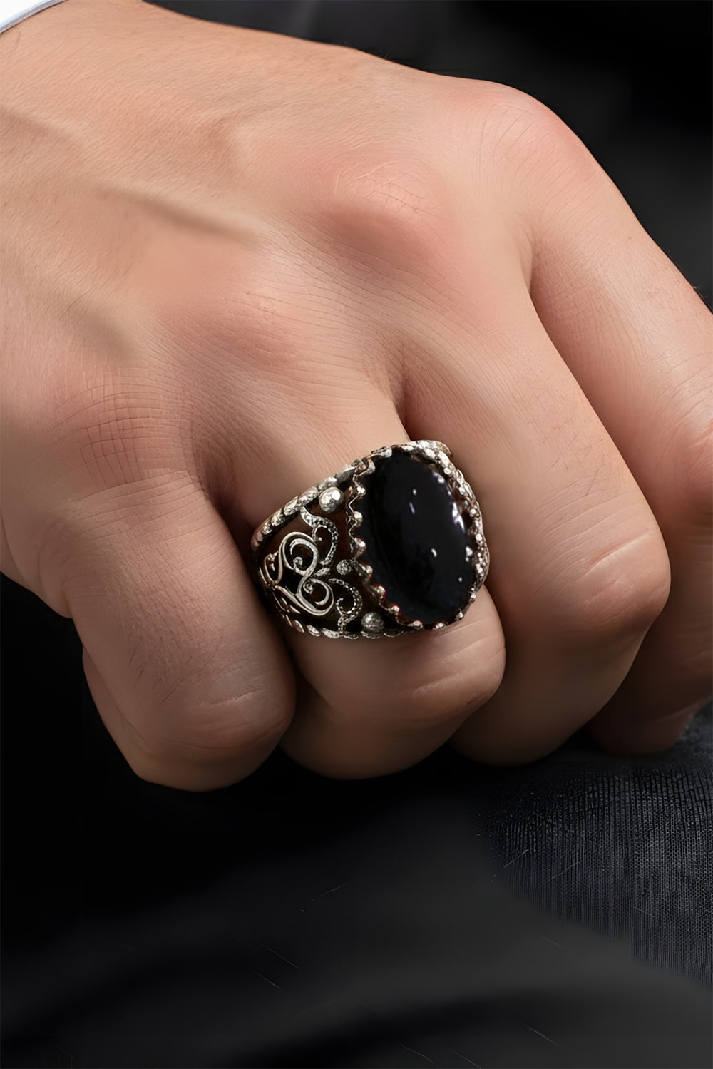 Jarex Handmade Onyx Silver Ring