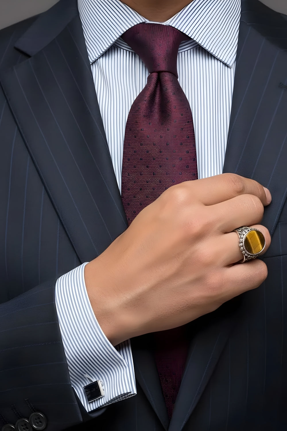 Nolor Tiger Eye Silver Ring