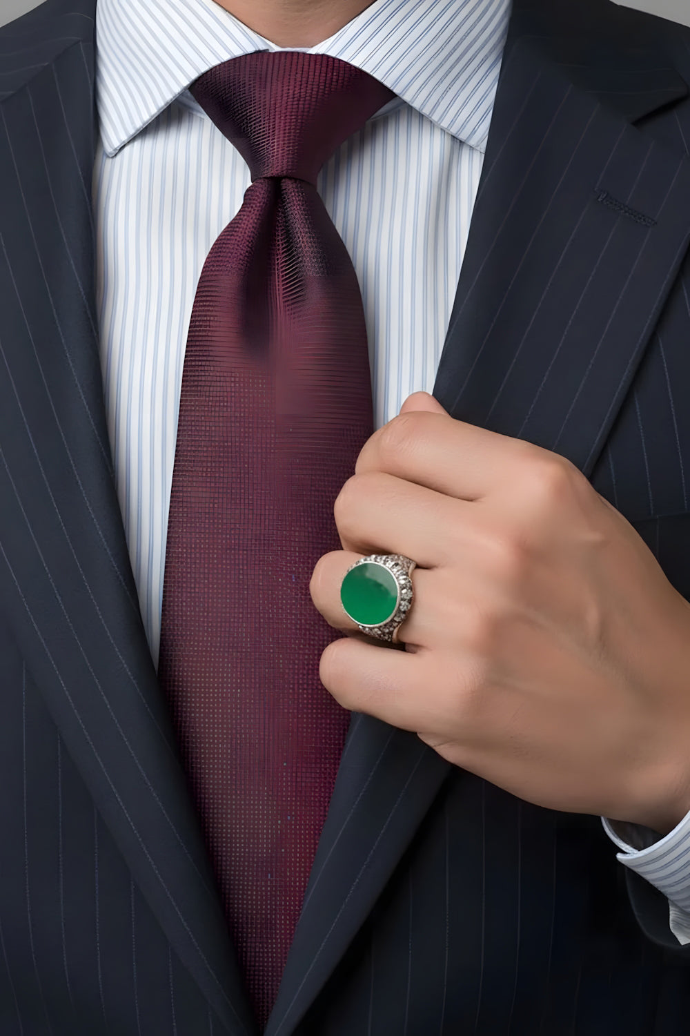 Zareth Green Agate Silver Ring