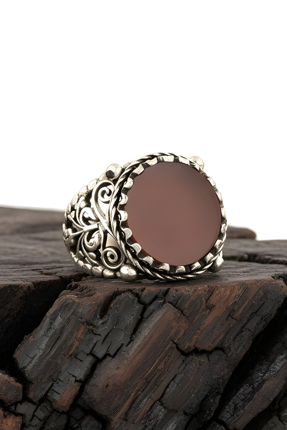 Dalen Brown Agate Silver Ring