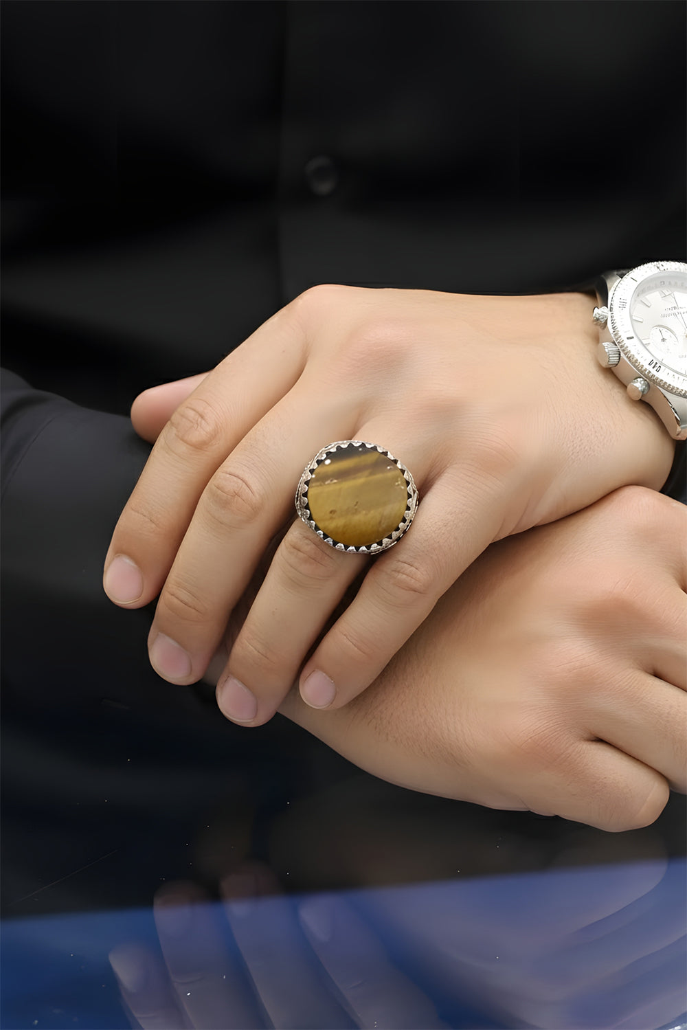 Taryn Tiger Eye Silver Ring