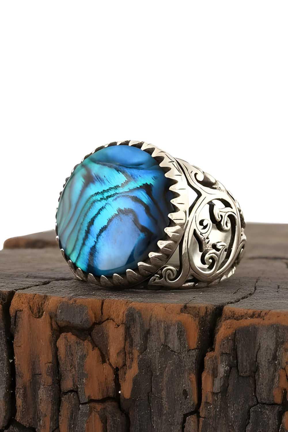 Auron Mother of Pearl Silver Ring