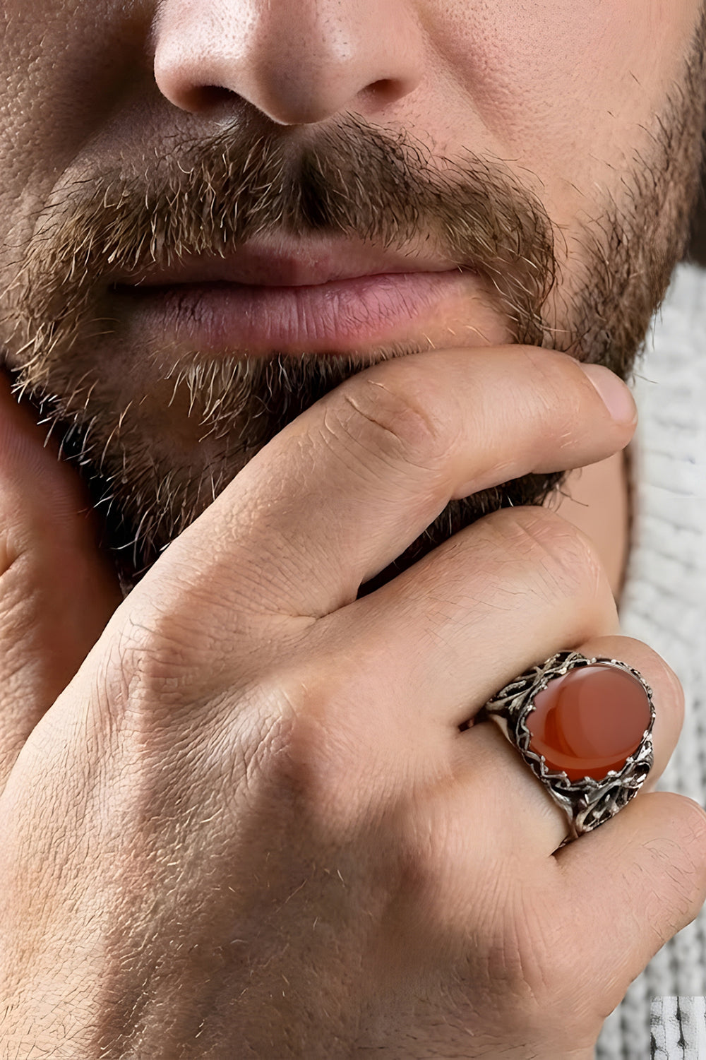 Varnor Brown Agate Silver Ring