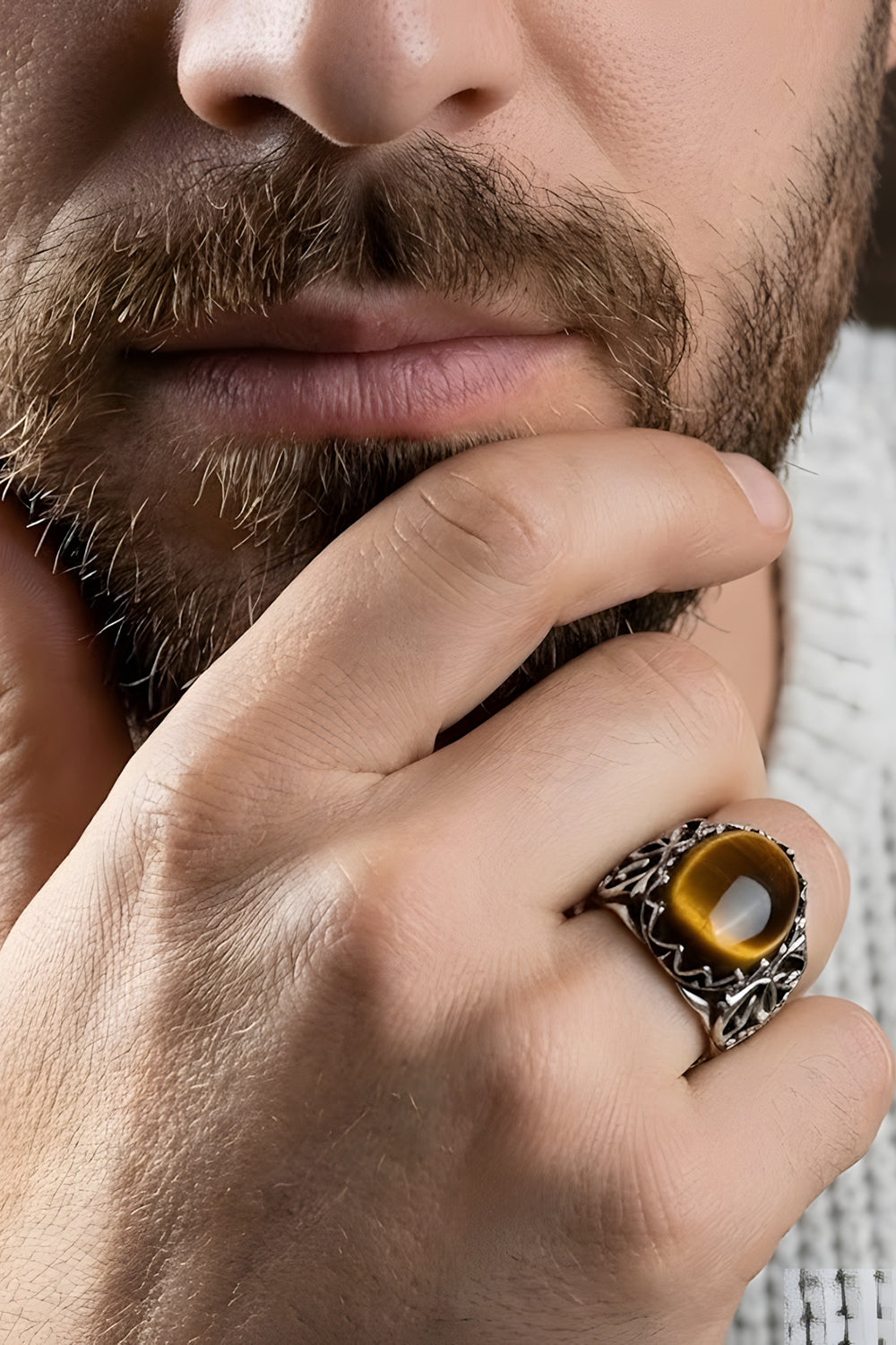 Rynric Tiger Eye Silver Ring