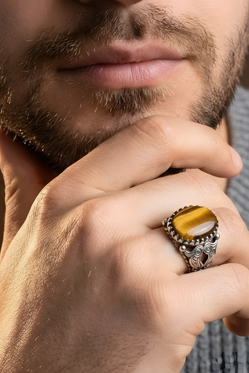Liorix Tiger Eye Silver Ring