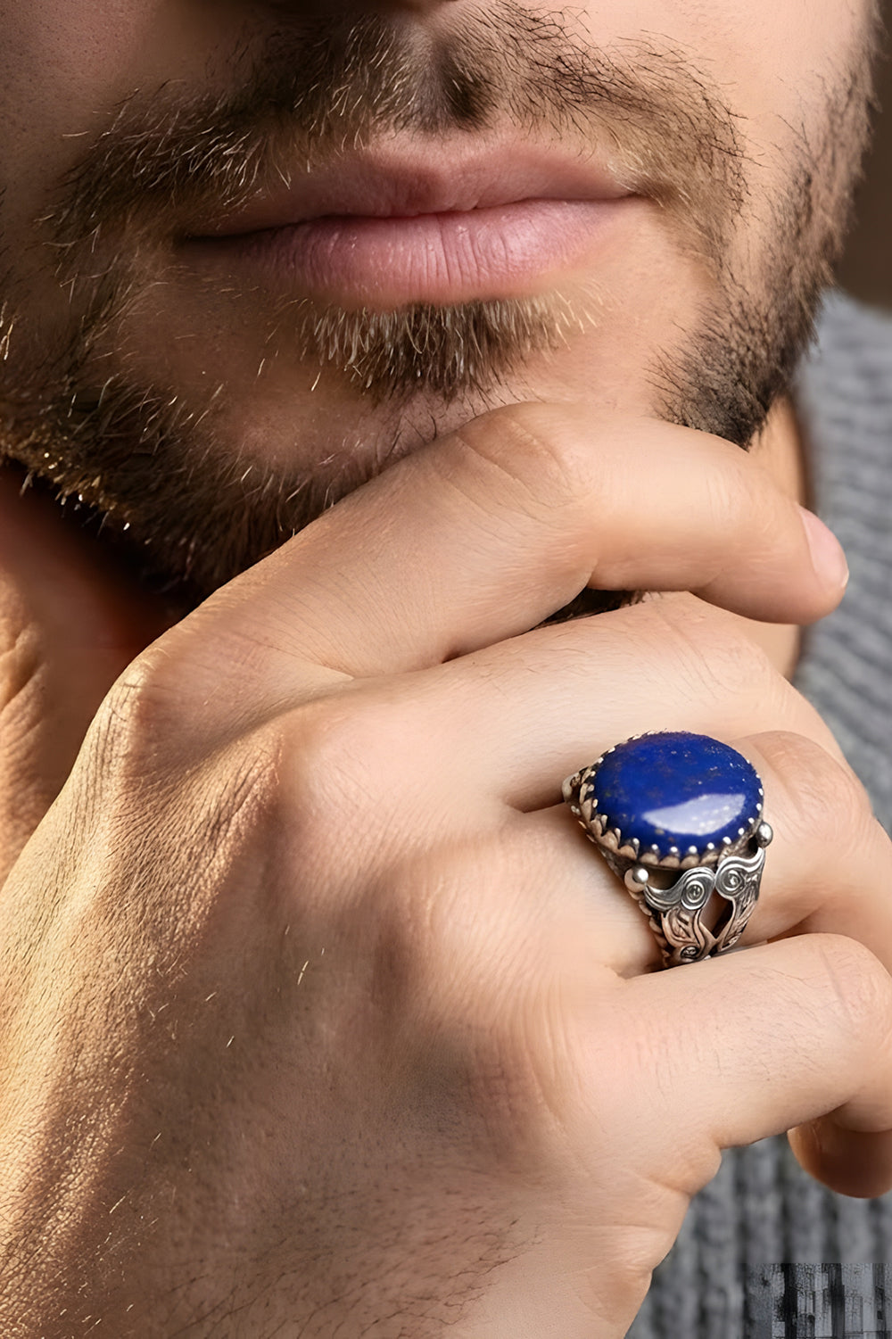 Darnor Lapis Stone Silver Ring