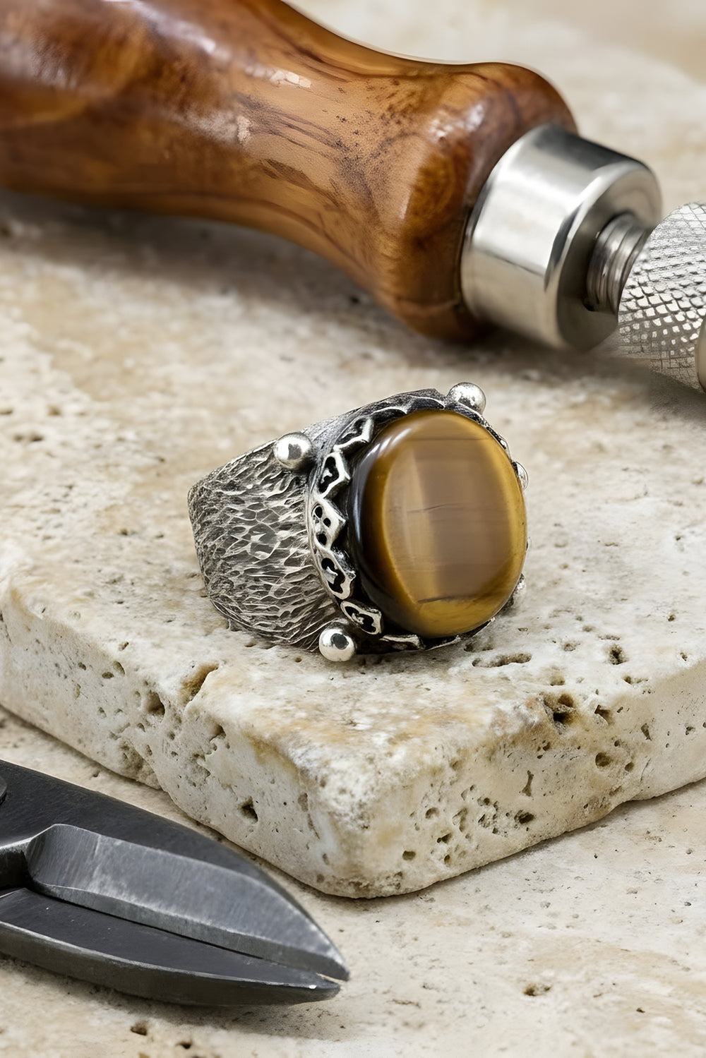 Tyric Tiger Eye Silver Ring