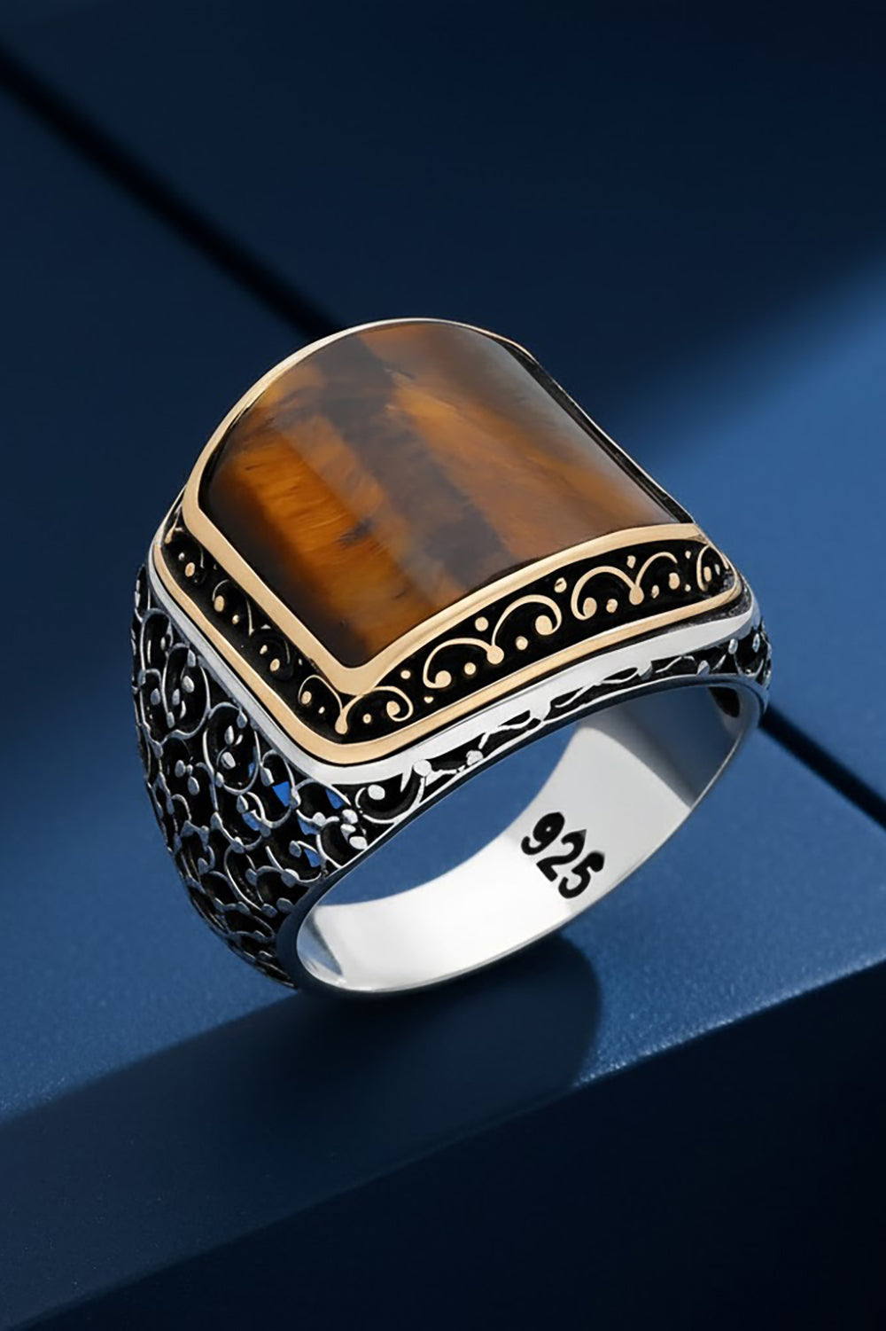 Serin Tiger Eye Silver Ring