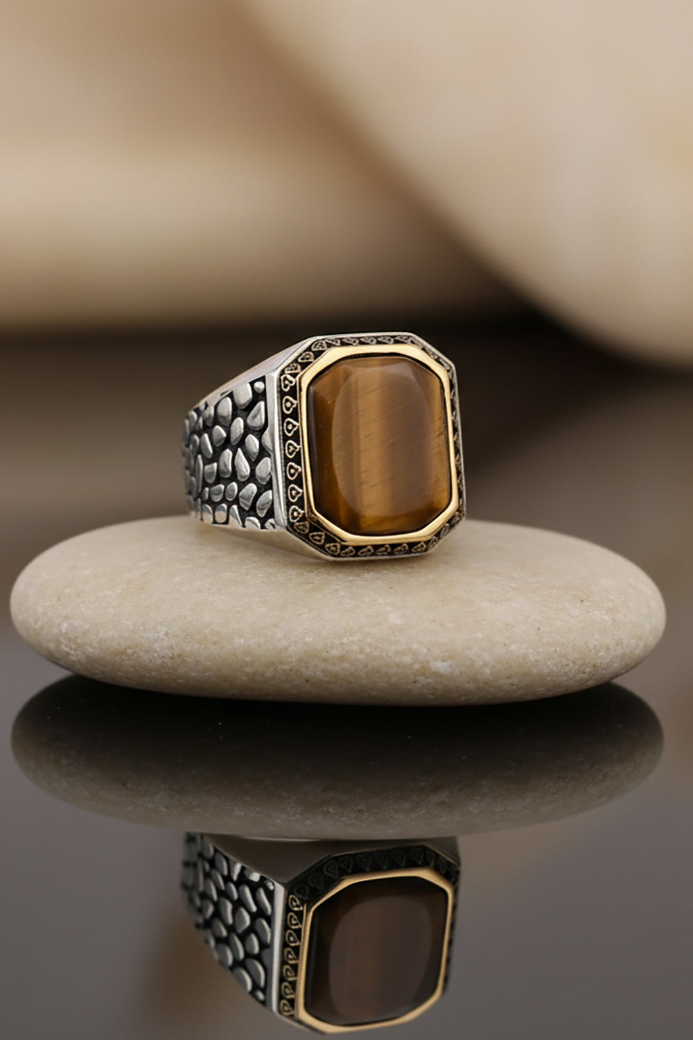 Draven Tiger Eye Silver Ring