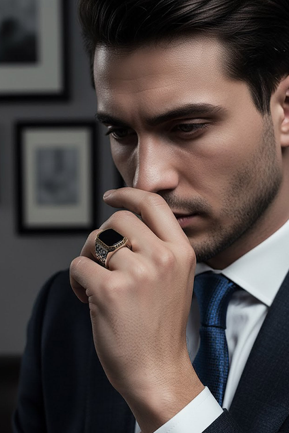 Noren Handmade Onyx Silver Ring