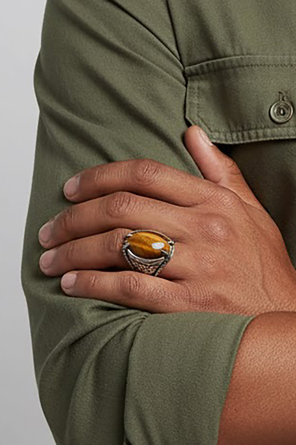 Zevon Tiger Eye Silver Ring