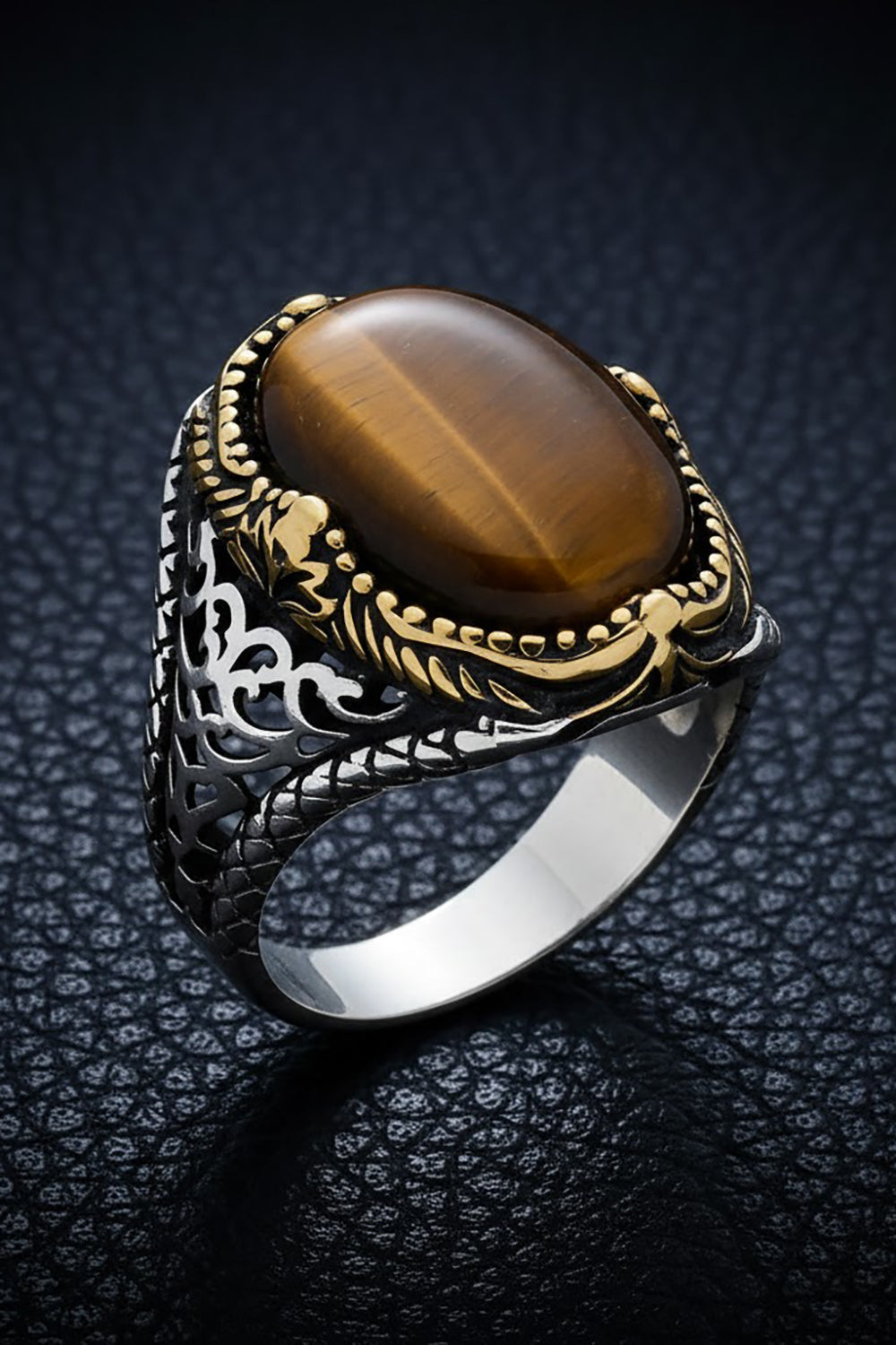Tovren Tiger Eye Silver Ring