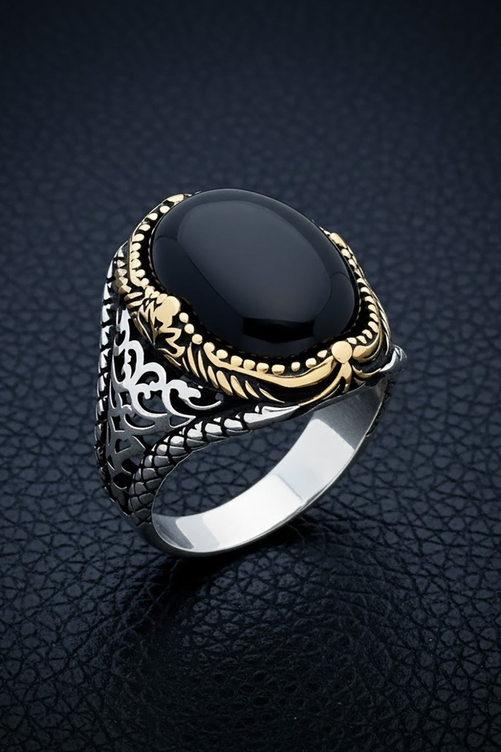 Elric Handmade Onyx Silver Ring