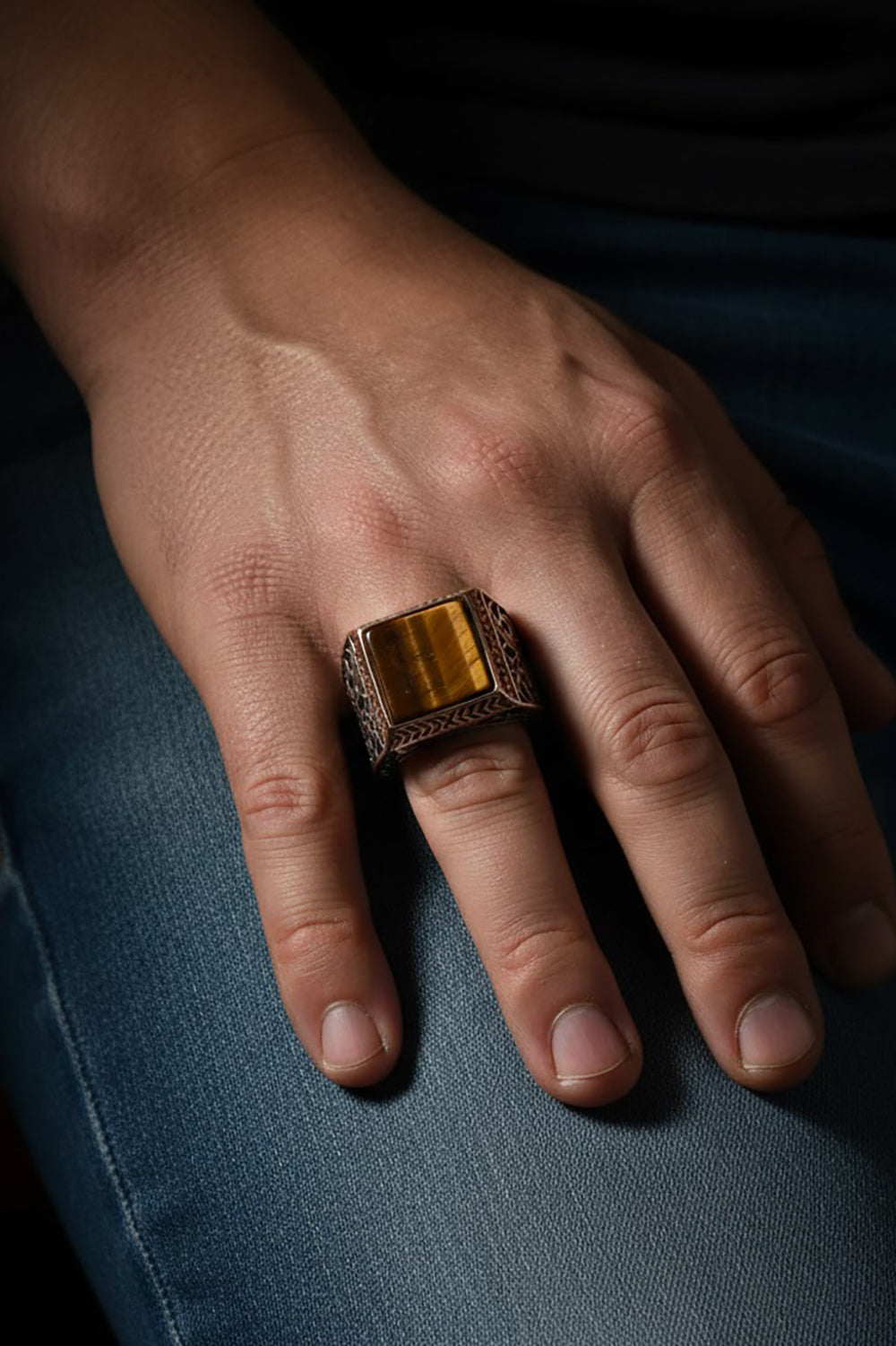 Darek Tiger Eye Silver Ring